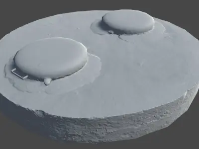 Sewer concrete block with two holes in it Low-poly 3D model