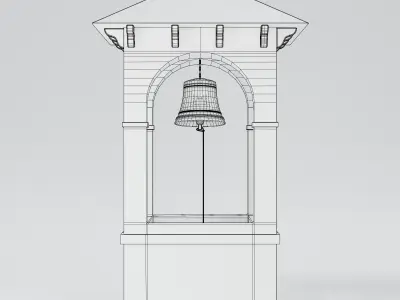 Old Mission Bell Tower 3D Model Stylized Low Poly Structure Free low-poly 3D model