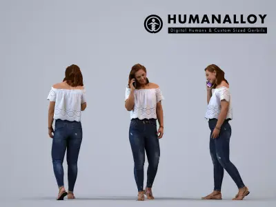 Basics0821 - A set containing 5 models of male and female 3D model