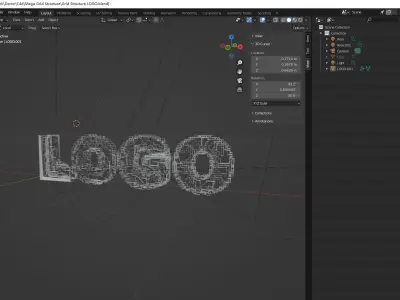 SciFi Future technology line LOGO scene set 3D model