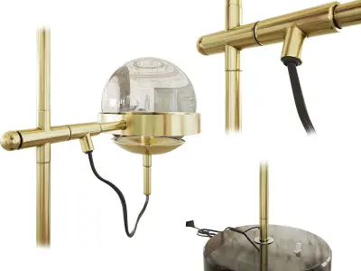 Gold Modern table Lamp Low-poly 3D model