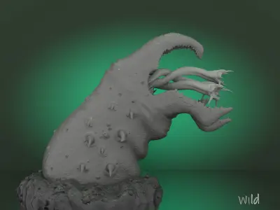 Graboid from Tremors Statue -  3D Print Model testes and printed 3D print model