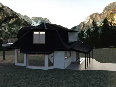 House in mountains 3D model