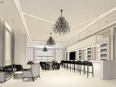 Business Restaurant - Coffee - Banquet  106 3D model