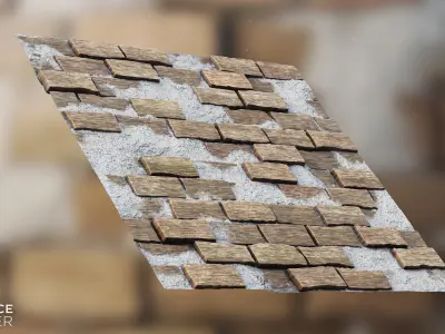 Wood Planks with Plaster PBR Texture