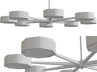 Linus Starburst Chandelier low poly 3d model Low-poly 3D model