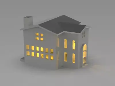 Christmas Light House 3D model
