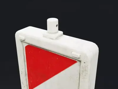 Construction Road Barrier 3D Model Low-poly 3D model