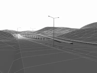 Tunnel with Terrain Low-poly 3D model