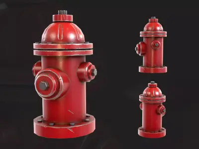 Fire Hydrant Stylized Low-poly 3D model