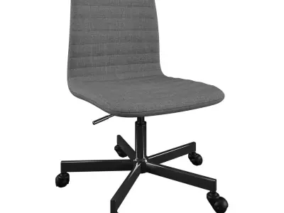 Amanda grey upholstered office chair Actona 3D model