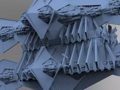 Sci-Fi Egyptian Floating Monolith temple 4  3D model