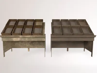 Market Stall Low-poly 3D model