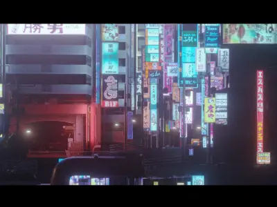 Cyberpunk Street Signs 3D model