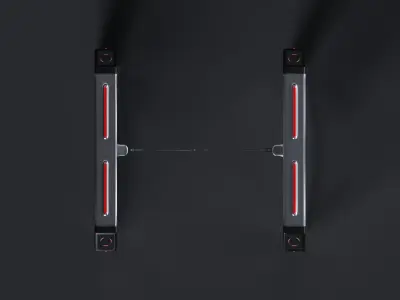 Turnstile Glass Gate Free 3D model