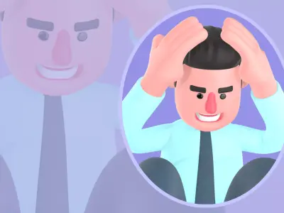 Stylized 3D Male Financial Analyst Character - Stress Pose 3D model