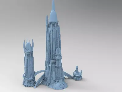 Motu Castle Brightmoon inspired City Tower Fortress 3 3D model