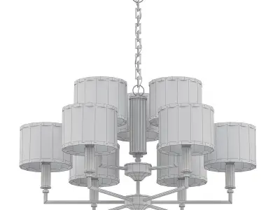 Laurent light chandelier in brass with shades 3D model