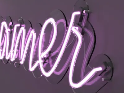 Dreamer - Neon Sign 3D model