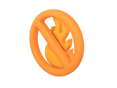 No Fire Icon V1 008 Low-poly 3D model