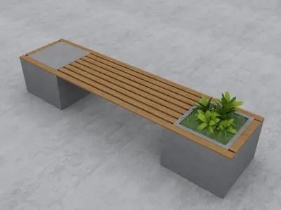 Modern Bench Street and Garden 10 3D model
