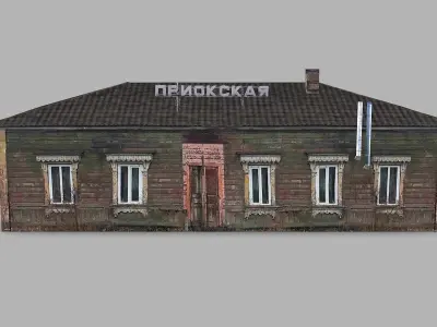 The building of the Priokskaya Railway Station Low-poly 3D model