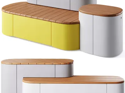 Park benches Urban Islands set2 by mmcite 3D model