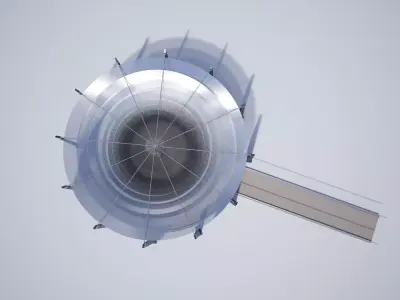 Circular Deck Viewing Platform 3D model