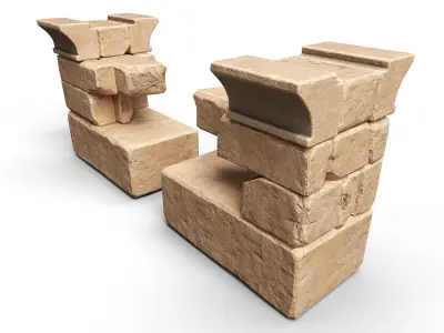 Ancient Sandstone Bricks Low-poly 3D model