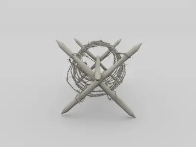 Barb Wire Obstacle 3D model
