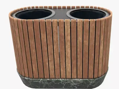 Modern Timber Street bin Vol 02 Game Ready PBR  Low-poly 3Dmodel Low-poly 3D model