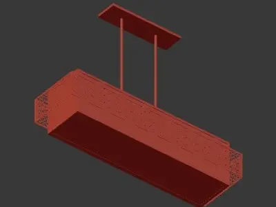 KENNEY rectangular pendant light fixture 3D model