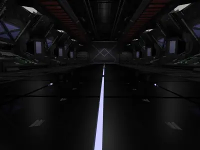 Space Ship Hallway Scifi 3D model