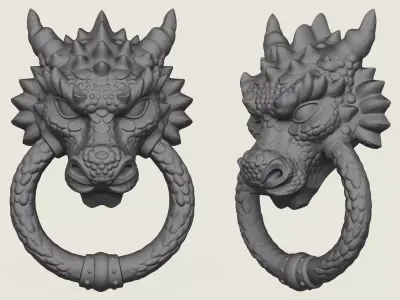 Dragon Face Decorative Art 3D print model