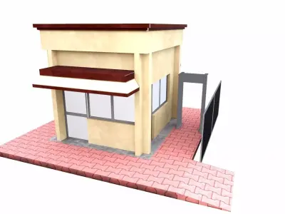 Security Room Low-poly 3D model