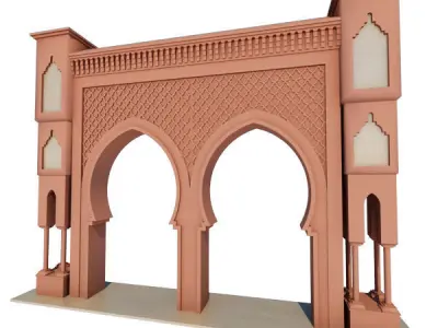 Traditional Moroccan Door Fes City 2 3D model