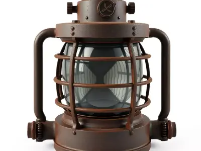 Rusty Industrial Ship Lantern Low-poly 3D model