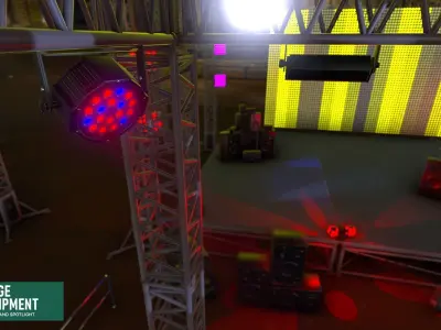 Stage equipment - devices and spotlight 3D model