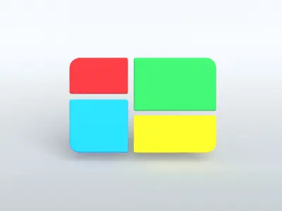 Windows 1 Logo v1 002 Free low-poly 3D model