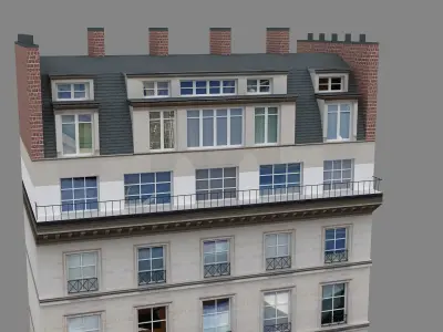 Typical Parisian Apartment Building 08 3D model