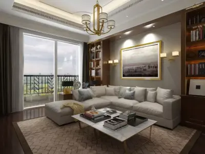 Living Room Design in Empire Style 3D model