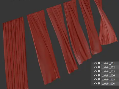 Curtain in the wind 3D model
