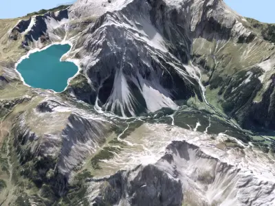 Mountain landscape Alps Switzerland 3D model