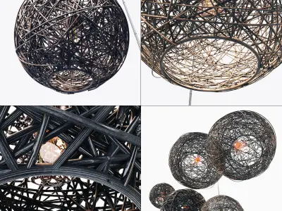 Lamp Rattan sphere hive n3 3D model