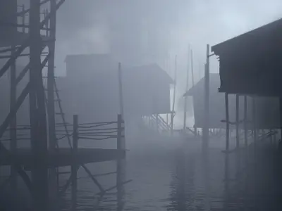 Village on stilts - 3D Pack Kitbash 3D model