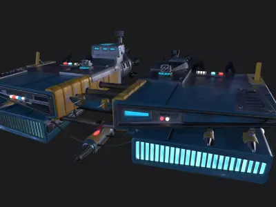 Pirate Rebel Spaceship Low-poly 3D model