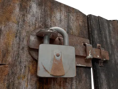 Old door latch   Low-poly 3D model