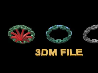 Hermes Style Link Diamond Band Ring Size 4 3D print model