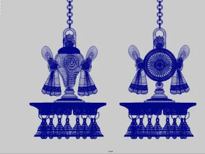 oil lamp shanku chakra balaji  maya 2013 3D model