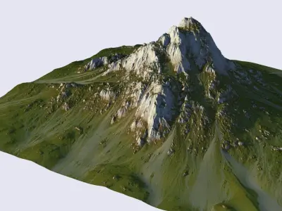 Grass mountain Low-poly 3D model